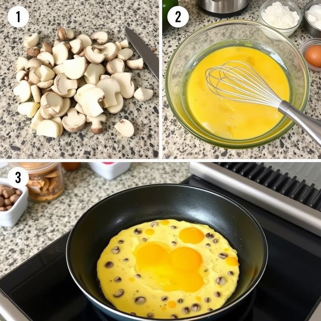 Mushroom and Low-Fat Cheese Omelette